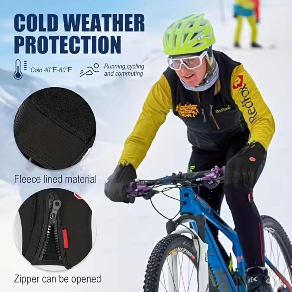 Winter Touchscreen Gloves Blue Windproof Warm Anti-Slip Cycling Driving Outdoor - Picture 11 of 13